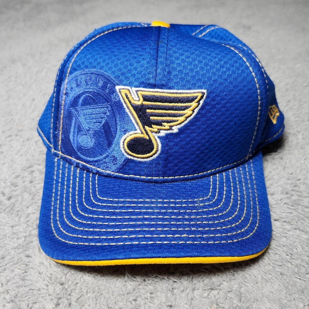 New Era Kids Child-Youth Hat St. Louis Blues Blue Yellow 39THIRTY Stretch Cap